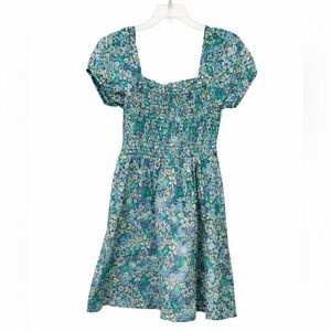 Floral Blue and Green Dress